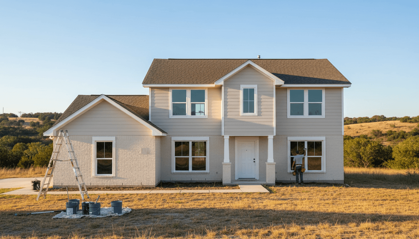 Exterior home painting project completed with professional finish